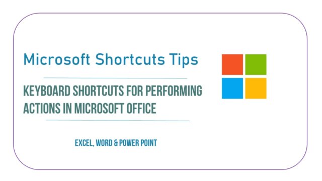 Keyboard shortcuts for performing actions in Microsoft Office