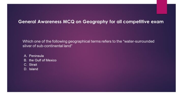 General Awareness MCQ on Geography for all competitive exam